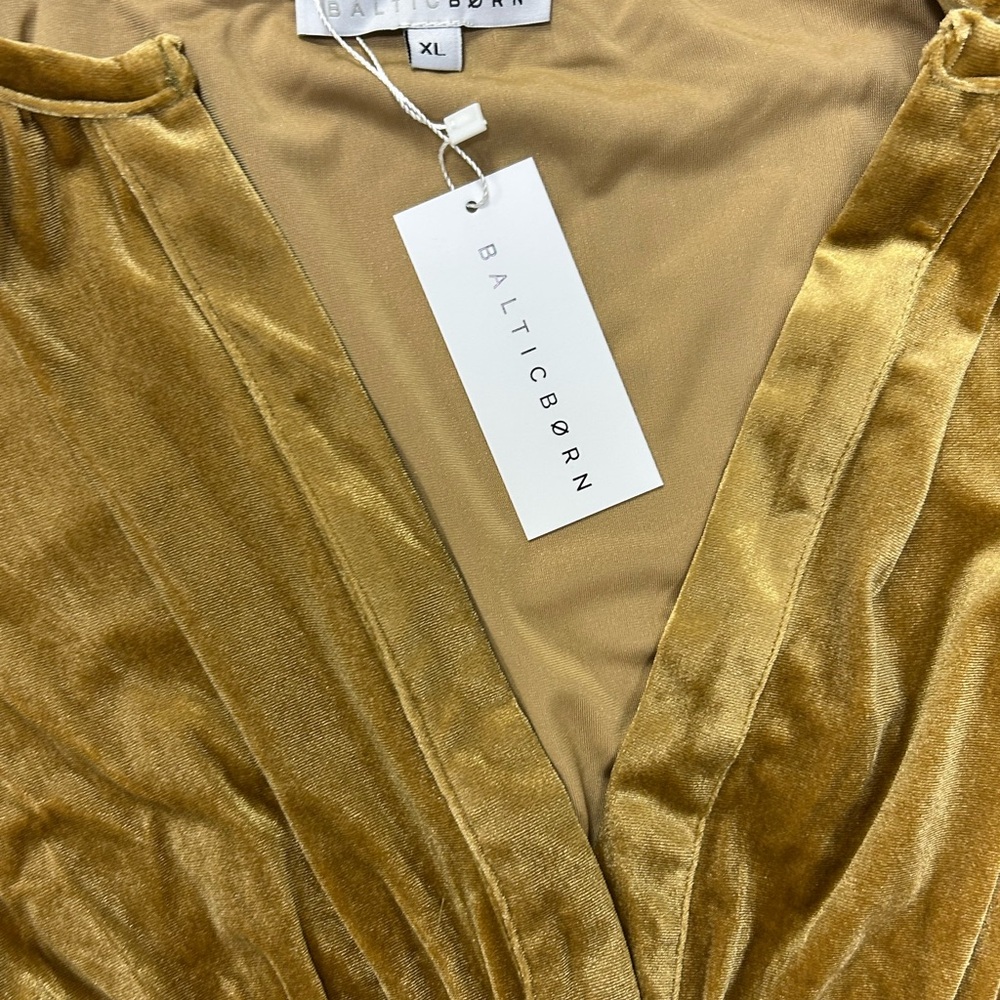 NWT Baltic Born Artemis Velvet Maxi Dress XL Dark Gold - Picture 6 of 7